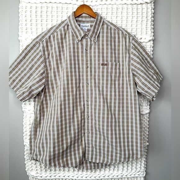 Carhartt Short Sleeve Button Down Plaid Shirt Bundle of Two - Picture 5 of 7